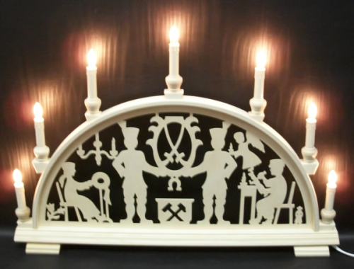 Schwibbogen Schneeberger Motiv 7 Kerzen 60 cm
